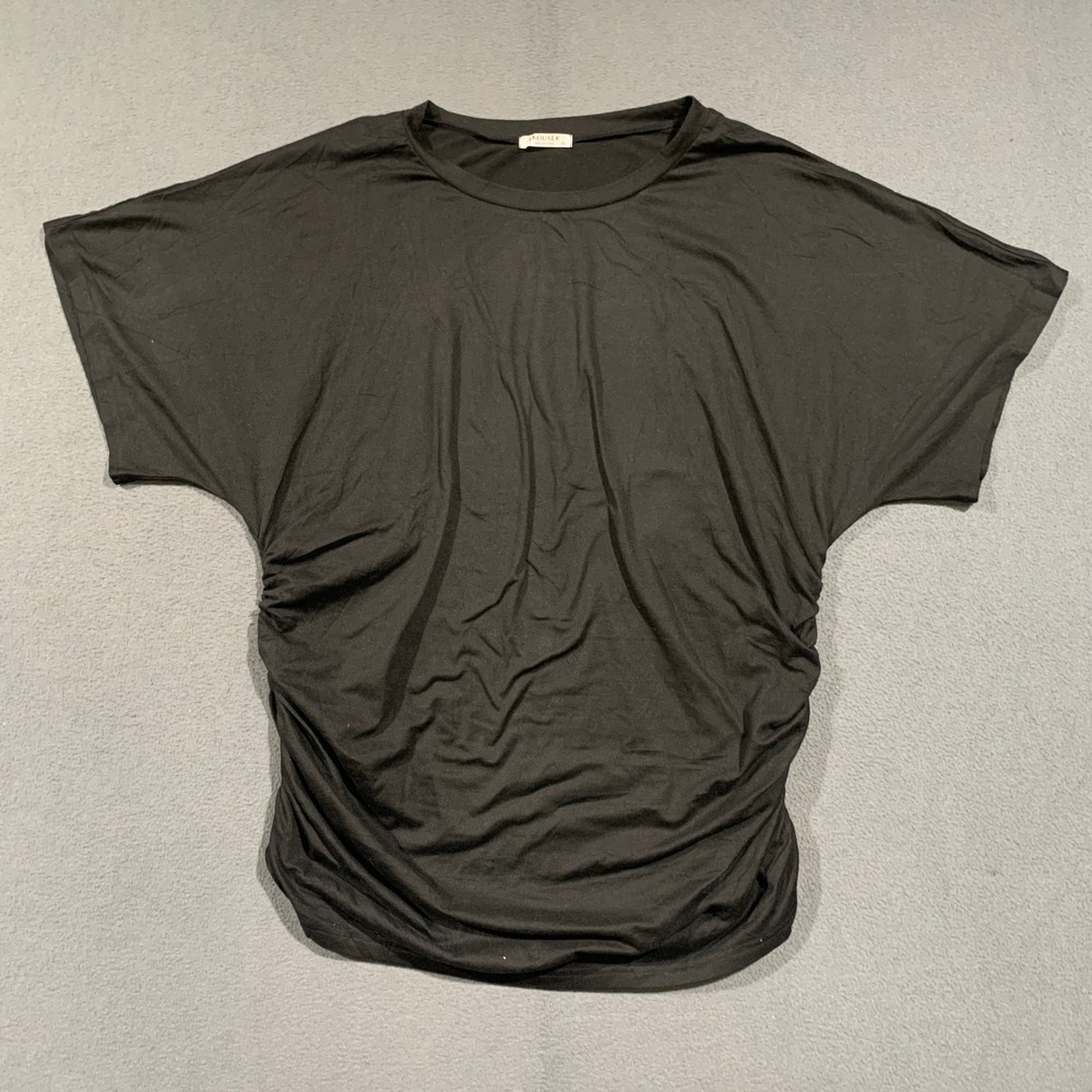 Maternity T-Shirt Black Ruched Side Batwing Sleeve Tunic Top Blouse Womens 2XL
